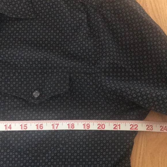 ProjekRaw navy/black patterned shoulder detail contrast cuff front pocket EUC - Picture 10 of 13